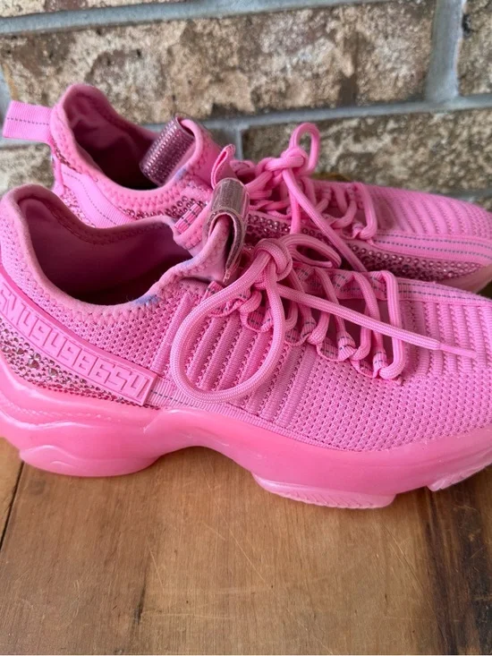 Steve Madden NY90 Sneakers Women’s Size 9.5 Pink Rhinestones Pre-Loved Good! - Picture 9 of 10